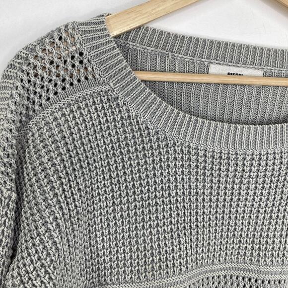 Diesel Grey Crew Neck Knit Long Sleeve Pullover Sweater Women's Size Medium M - Picture 4 of 6